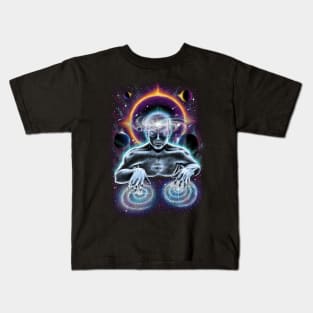 Cosmic DJ Funny Galaxy EDM Music Festival Party Kids T-Shirt